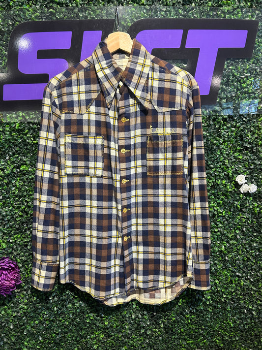 Vintage Button-Up Flannel Western Shirt. Size M/L