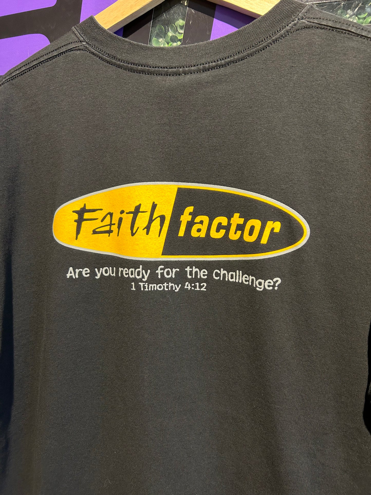 00s Faith Factor Parody T-Shirt. Size XL