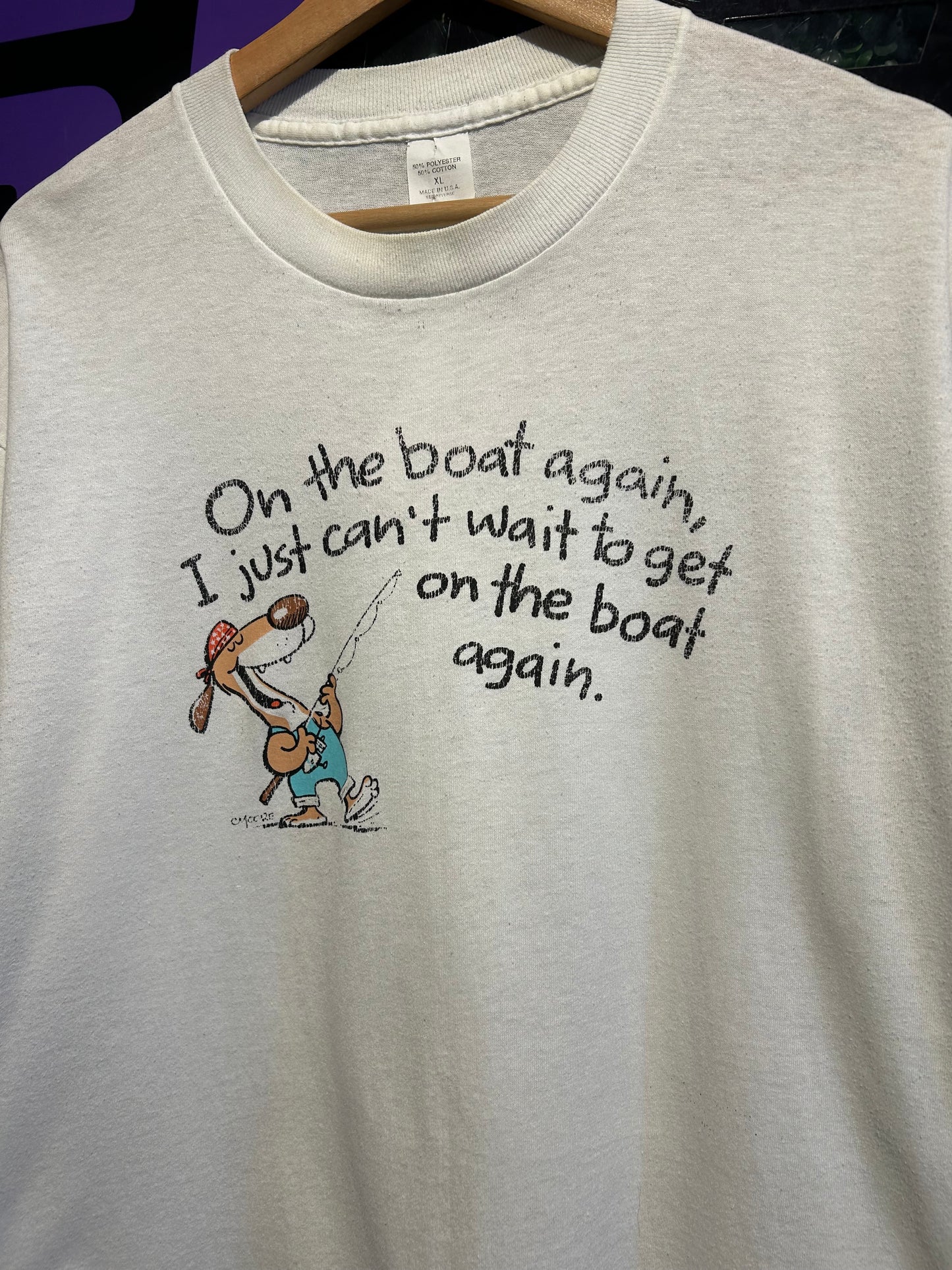 90s On The Boat Again T-Shirt. Size L/XL