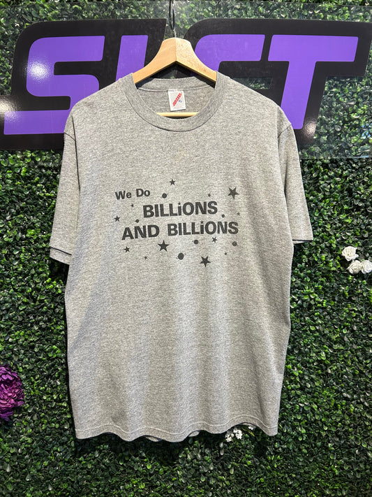 80s Billions And Billions Production Company T-Shirt. Size L/XL