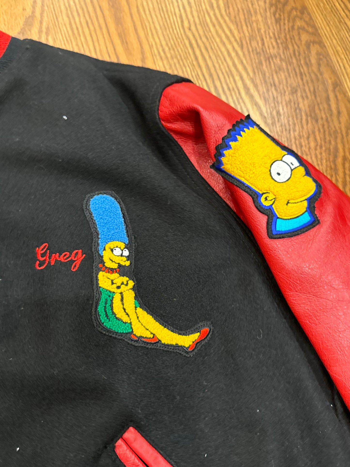 Vintage The Simpsons Cast and Crew Varsity Jacket Size Large fits Large/XL