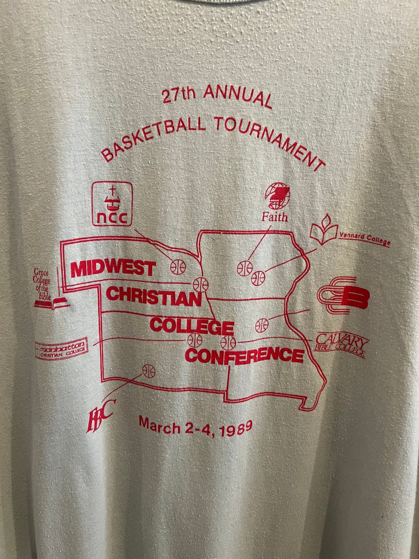 Midwest Christian College Basketball T-shirt size XL