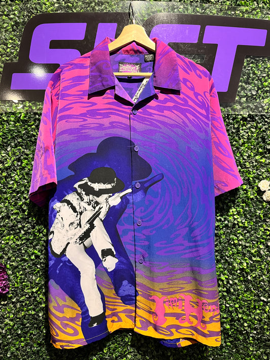 Vintage Jimi Hendrix Psychedelic Button-Up Shirt. Size Large