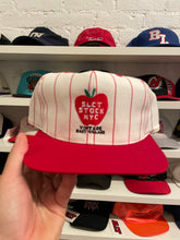 SLCT Stock NYC Souvenir Shop Snapback Hat in White/Red Pinstripe