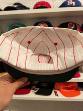 SLCT Stock NYC Souvenir Shop Snapback Hat in White/Red Pinstripe