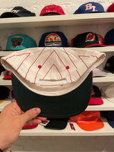 SLCT Stock NYC Souvenir Shop Snapback Hat in White/Red Pinstripe