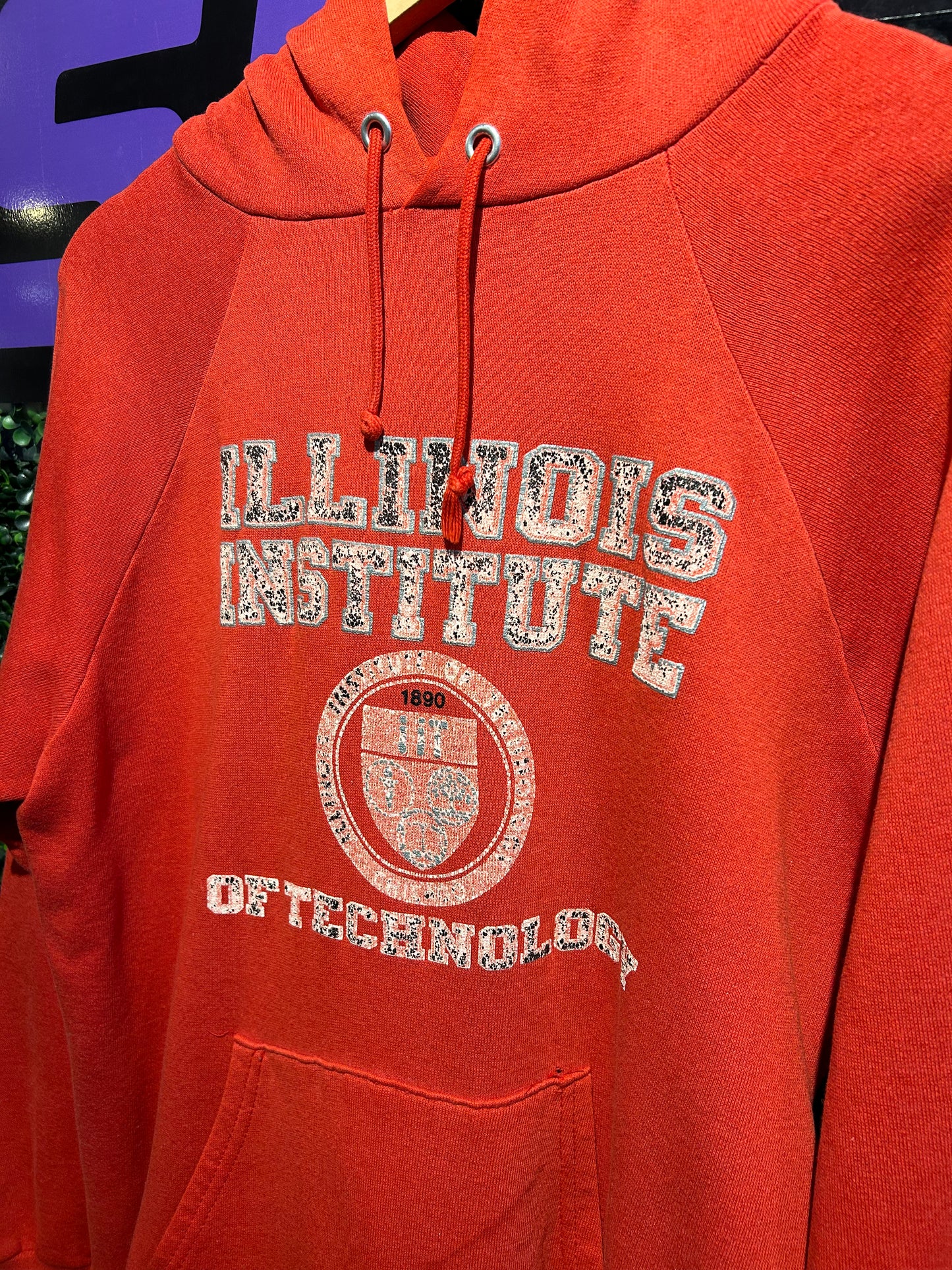 80s Illinois Institute of Technology Champion Hoodie. Size M/L